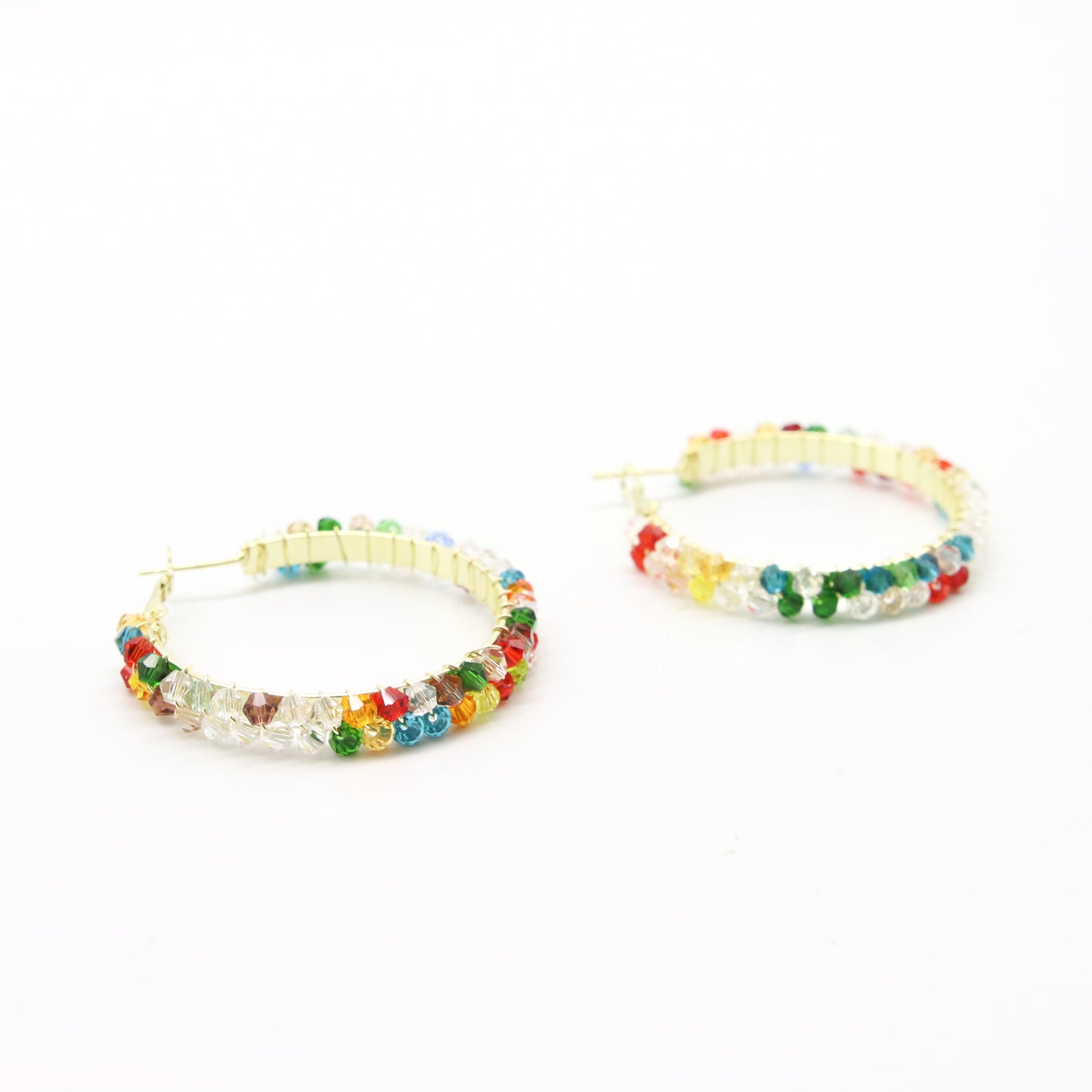 Aretes Arcoíris con Cristales Multicolor