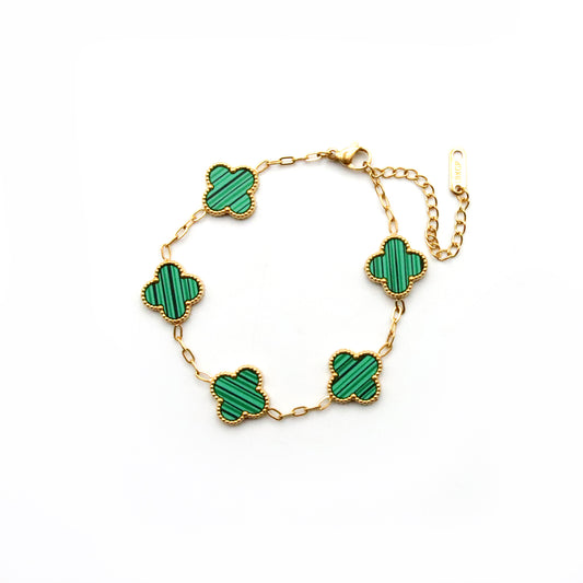 Set pulsera y collar Flor verde