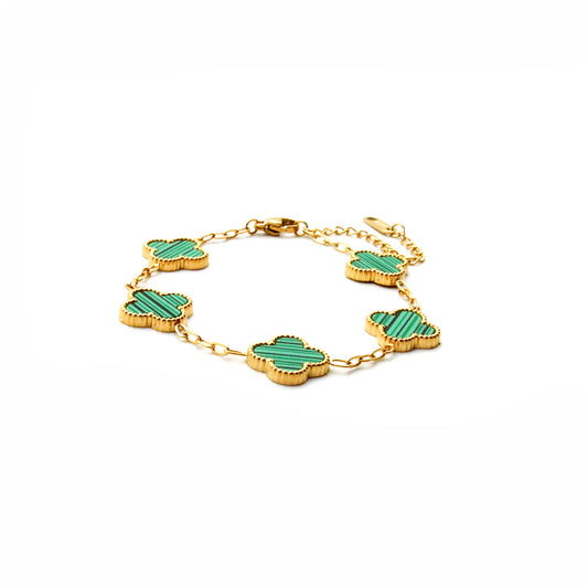 Set pulsera y collar Flor verde